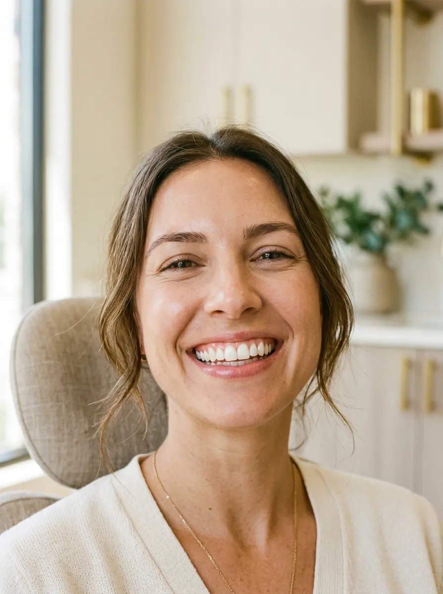 Subtle close-up portrait of a healthy natural smile